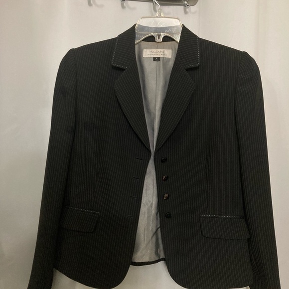 Women's TAHARI BLACK PINSTRIPE Blazer FLAWLESS - Picture 11 of 11